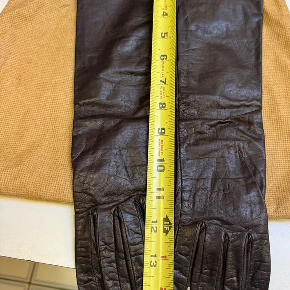 Valentino Garavani Italy Vintage80s Chocolate Brown Leather/Snakeskin Bag+Gloves